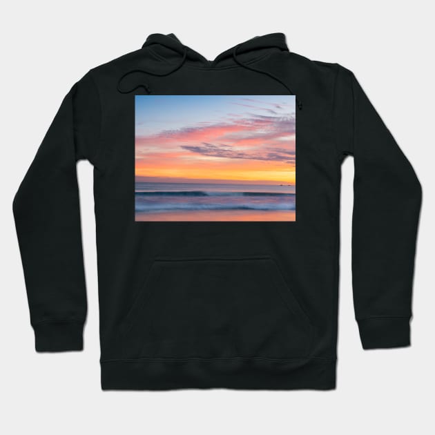 Brilliant summer sunrise along  beach with sea view and sweeping colorful cloud formations Hoodie by brians101